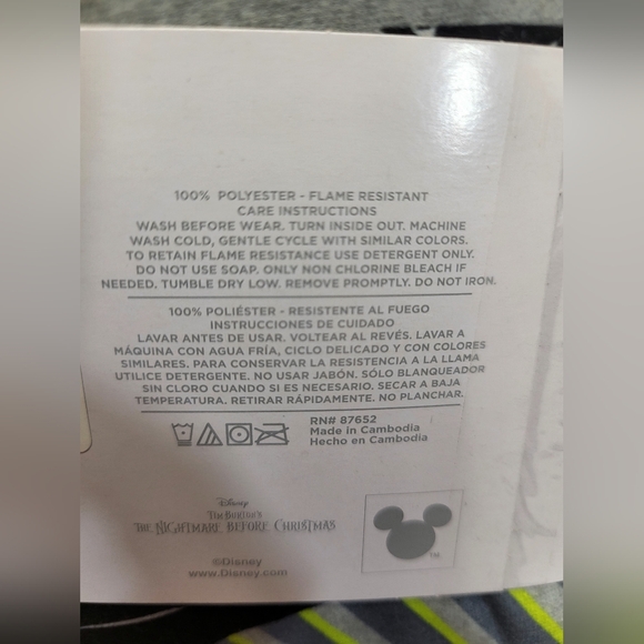 NWT The Nightmare before Christmas Kid's Pajama Set Long Sleeve Top/Pants 10/12 - Picture 7 of 7